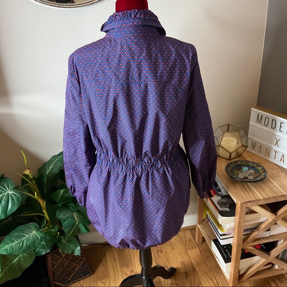 Tory Burch Casey Anorak Jacket Blue Orange Size M - Picture 5 of 11